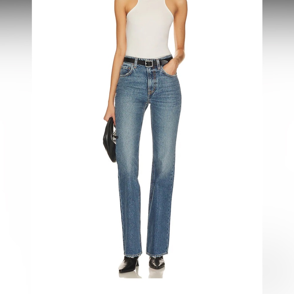 GRLFRND High Rise Boot Cut Jeans